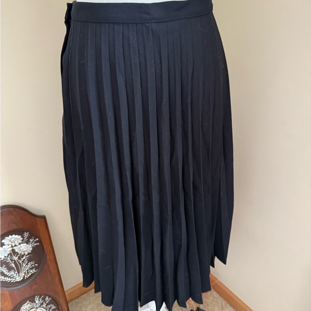 Topshop Blue Midi A-Line Pleated Skirt for Work